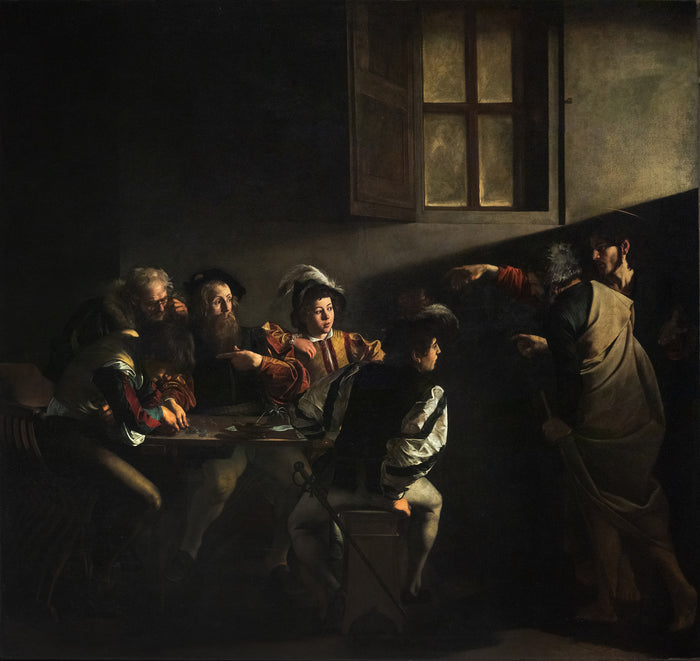 Caravaggio, The Calling of Saint Matthew, 1599–1600 artwork image by Art Lectio