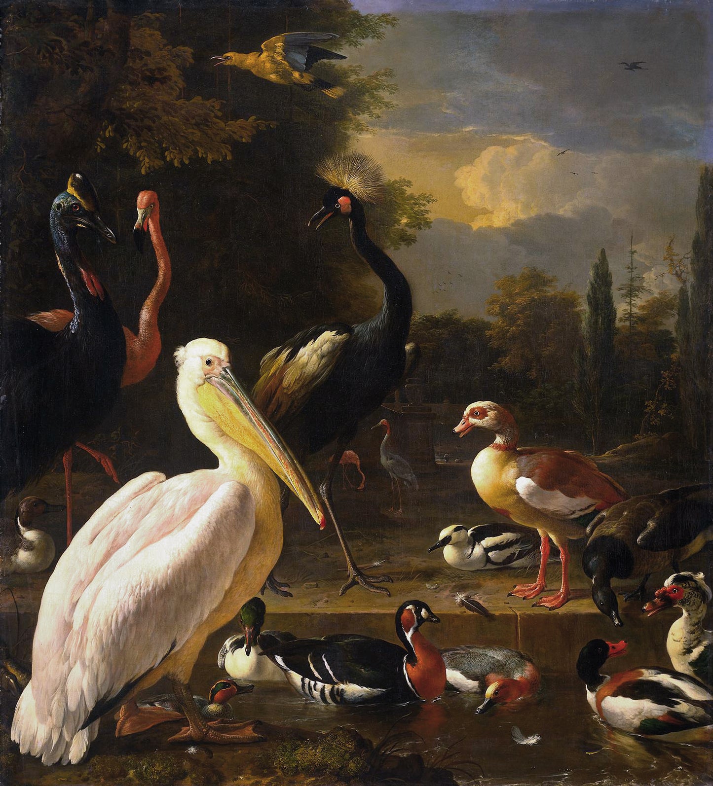 Melchior d’Hondecoeter, The Floating Feather, c. 1680 fine art print by Art Lectio