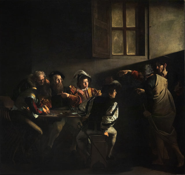 Caravaggio’s The Calling of Saint Matthew — artwork shown as an illustration of Art Lectio.